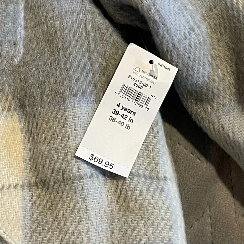 Baby Gap‎ sherpa lined flannel size 4t NWT